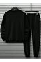 Men's Black Balance Summer Oversized Tracksuit Set - 3