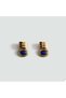 Brand Model Gold Color Blue Stone Earrings - 3