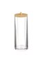Suport acrilic, Ø7x20cm, capac din bambus, transparent - 2