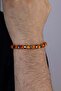 Yellow Red Tibetan Agate Natural Stone Men's Bracelet - 2