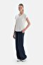 Navy Blue Pocketed Basic Modal Pants - 3