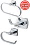 Stainless Steel Milano 3-Piece Set - Towel Holder-Toilet Paper Holder-Hanger