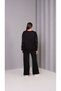 Women's Crystal Fabric Wide Leg Tracksuit Set with Stone Detail - 4