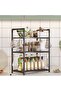 3-Tier Storage Rack Shelf Organizer – Multi-Purpose Kitchen Bathroom Counter Stand with Hooks Handle
