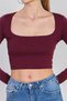 Women's Square Neck Bodysuit - Burgundy - 5