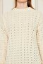Cream Openwork Oversize Knit Sweater - 3
