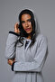 Women's Gray Jacquard Patterned Winter Special Design Dressing Gown Pajama Set - 3