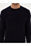 Navy Blue Slim Fit Crew Neck Knitwear Sweater 50315713-Vr033 - 6