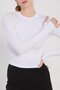 Women's Crew Neck Fingerless Long Sleeve Bodysuit - Ecru - 2
