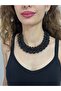 Burgundy Crystal Beaded Design Women's Necklace 22 cm