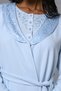 Women's Blue Shawl Collar Winter Special Design Maternity Maternity Dressing Gown Pajama Set 3-Piece Set - 3
