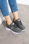 Gray Unisex Lace-Up Sports Shoes Sneaker Women Men Plus Size 2065Nav