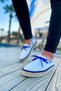 Ch311 Espadril Men's Casual Lace-Up Straw Sole Knitwear Classic Shoes Tht - White/Blue - 4
