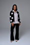 Women's Black Front Buttoned Winter Special Design Maternity Maternity Dressing Gown Pajama Set - 8