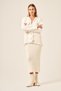 Women's Tassel Detailed V-Neck Knitwear Cardigan Ecru 25198