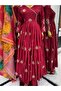 Maroon Chinnon Silk Top Palazzo & Dupatta - HRT3538 | Maroon - 5