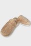 Women's Zigzag Patterned Fur Inside Non-Slip Sole House Slippers Beige - 4