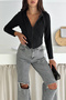 Women's Zippered Bodysuit – Minimal & Urban Style - 2