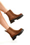 Tan Genuine Suede Leather Women's Chelsea Boots with Elastic Sides |   Thick Sole |   Comfortable & Stylish - 7