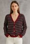 Women's Colorful Striped Knit Cardigan – Retro & Warm Style