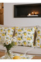 Lemon Flower Patterned Modern Decorative 4-Piece Throw Pillow Cover and Tasseled Runner Table Coffee Table Cover Set - 2