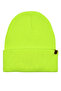 Neon Yellow Unisex Basic Beanie Lp Collection Folded Neon Yellow Ribbed Knit Classic Beanie