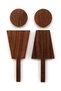 WC Sign Wooden Walnut Color Male - Icon MDF Self-Adhesive 15 cm