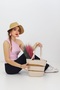 Jutty Two-Color Rope Straw Bag Cream and Jute Striped Summer Tote Thick Handle Shoulder and Hand Bag - 5