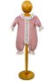 Dusty Rose Baby Girl Romper with Lace and Ruffle Details - 3