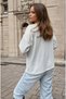 Women's Smoked Thin a Acrylic Knitwear Loose Asymmetrical Cut Blouse/Sweater 700-3513165 - 2