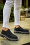 Ch2404 Castle Men's Casual Lace-Up Suede Classic Shoes Sst - Black - 5