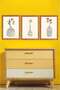 Modern Minimalist Plant-Themed 3-Piece Wall Painting Set – Mdf Print with Frame Appearance - 2
