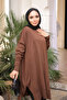 Brown Cold Yarn Mercerized Knitwear Sweater - 2