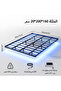 سرير عائم ذكي مقاس 160*200 سم مزود بمصباح LED وشاحن - منصة معدنية حديثة، سهل التركيب، بدون زنبرك صندوقي - 8
