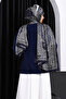 Navy Blue Angora Soft Cardigan with Front Tie Detail - 4