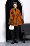 Tan Waist Belted Double Pocket Cashmere Coat - 2