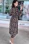Leather Detailed Buckled Crystal Fabric Dress 6K104 - 2