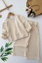 My Little One's Silvery Daisy Detailed Oversized 2-Piece Set for Girls - Cream