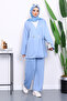 Baby Blue Tunic and Trousers Set with Tie Detail