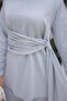 Gray Crew Neck Glitter Trouser Suit - 4