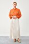 Stone Pleated Satin Skirt - 3