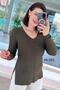 Glitter V-Neck Knitwear Blouse 4K185