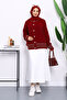 Angora Soft Knit Cardigan with Burgundy Piping Detail - 2