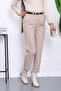 Stone Belted Carrot Trousers with Pencil Legs on the Front - 3