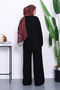 Black Side Tie Tunic with Trousers Modal Suit - 4