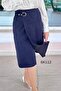 Snap Detail Scuba Suede Skirt 6K112 - 6