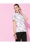 White Printed Top Slim Body Fit - 4