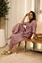 Dusky Lavender Wrap-Style Chinnon Kurta Set - 5