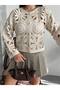Women's Perforated Patterned Buttoned Blouse - 3