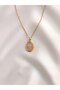 Women's Stainless Steel Gold Oval Authentic Eros Cupid Figured Necklace
